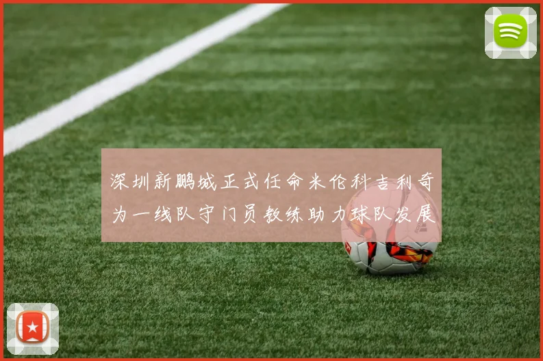 深圳新鹏城正式任命米伦科吉利奇为一线队守门员教练助力球队发展